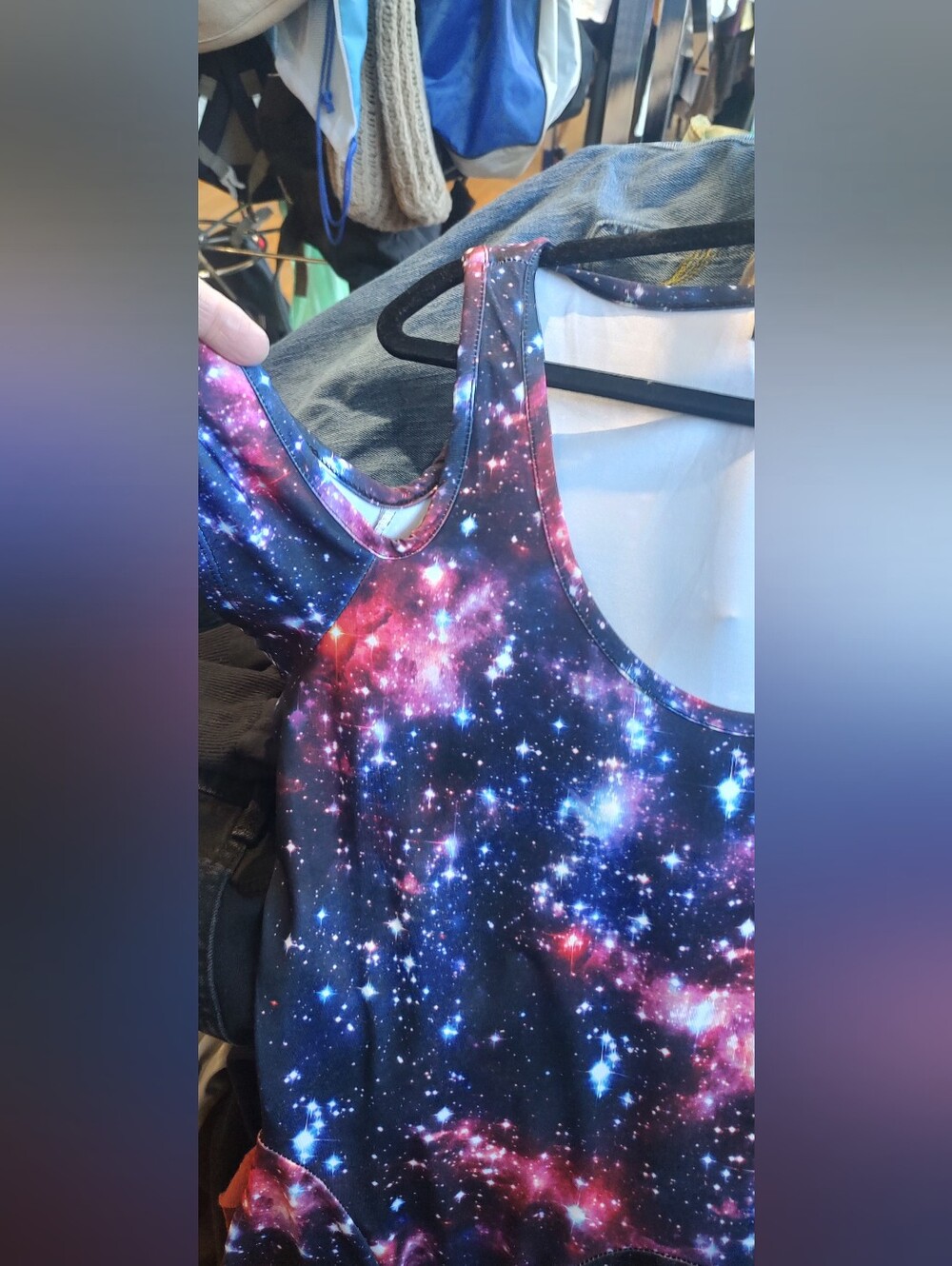 Galaxy Print Tank Top - Black/Purple/Pink -
